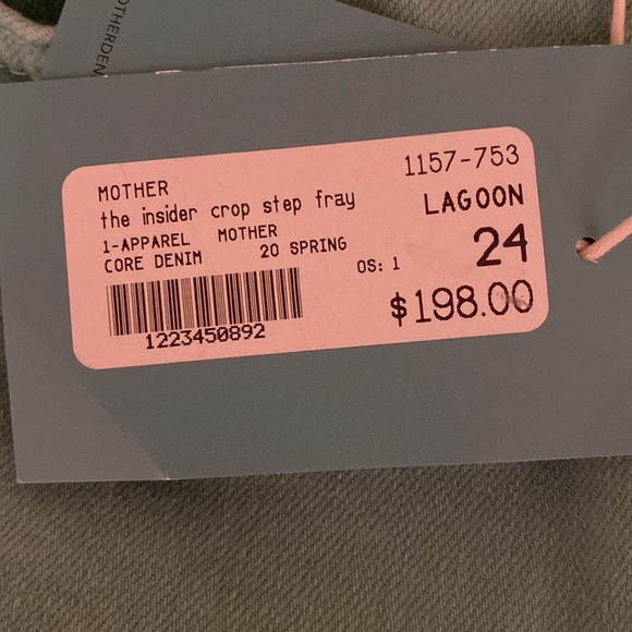 NWT!  Mother jeans.  The insider crop step fray. - Picture 3 of 8